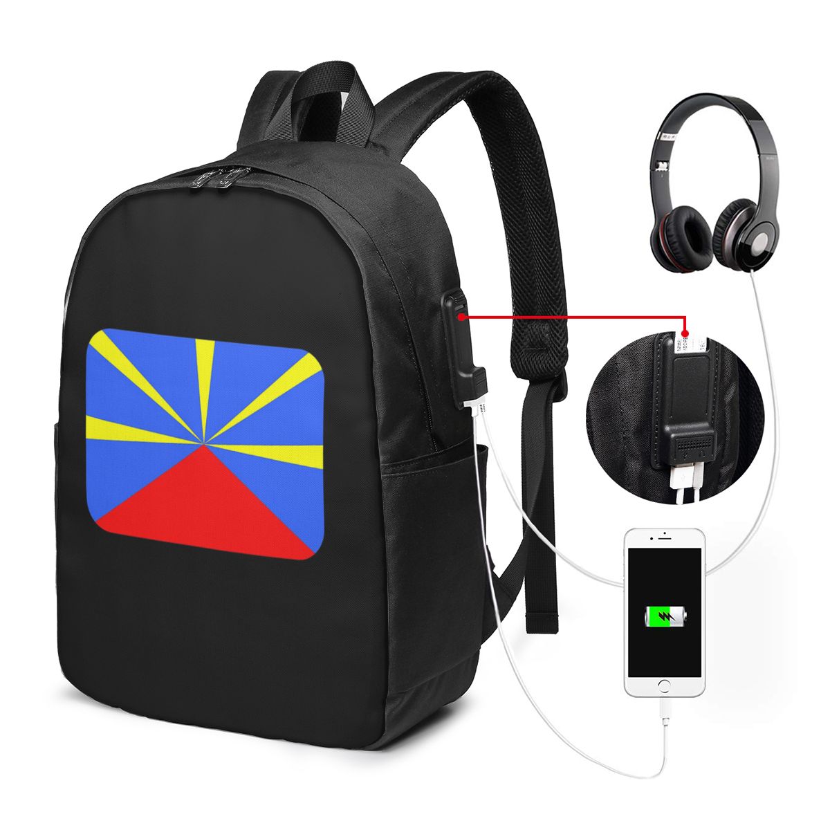 Laptop Bag - 974 Reunion Island Flag Backpack Travel