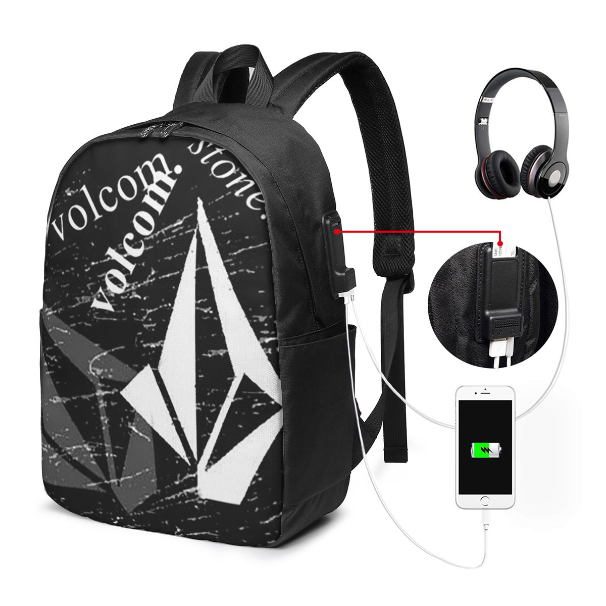 V-Volcom Logo Backpack Travel  - Laptop Bag recension och pris